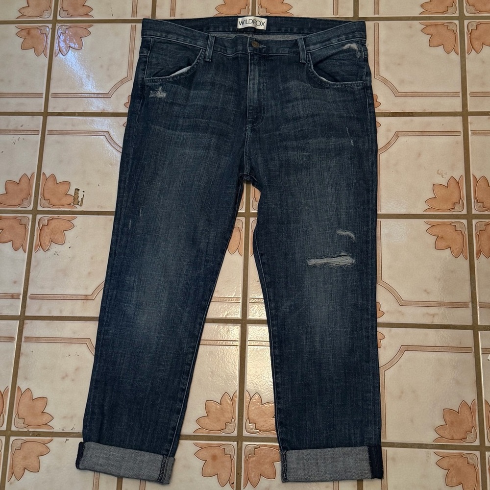 Wildfox Distressed Women’s Marissa Boyfriend Dark washed‎ Jeans
